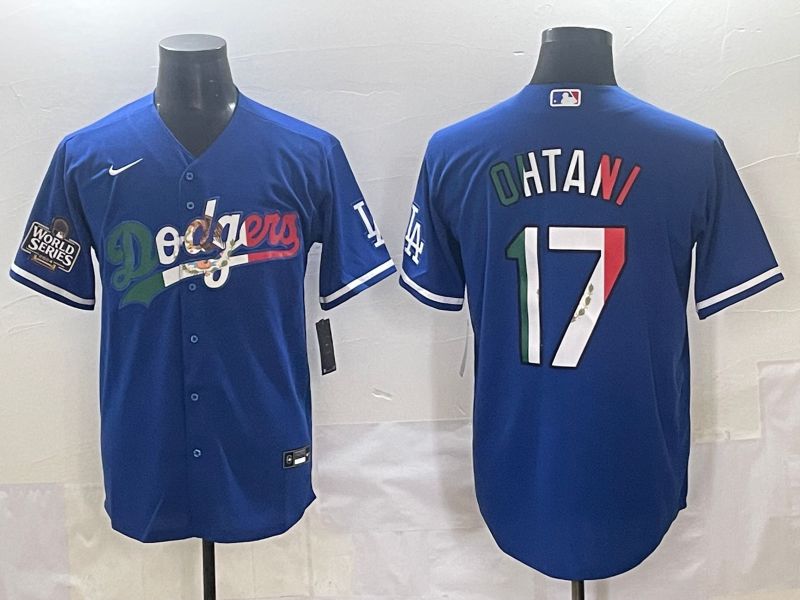 Men 2025 Los Angeles Dodgers #17 Ohtani Blue Nike MLB Jersey style 7156